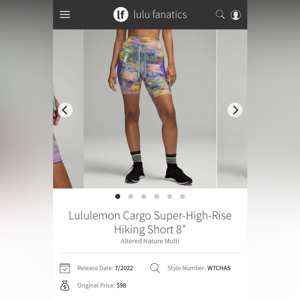 Lululemon Athletica Cargo‎ Super-High-Rise Hiking Short